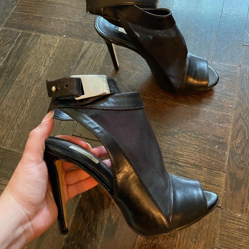 Black Mesh Stilettos from Guess
